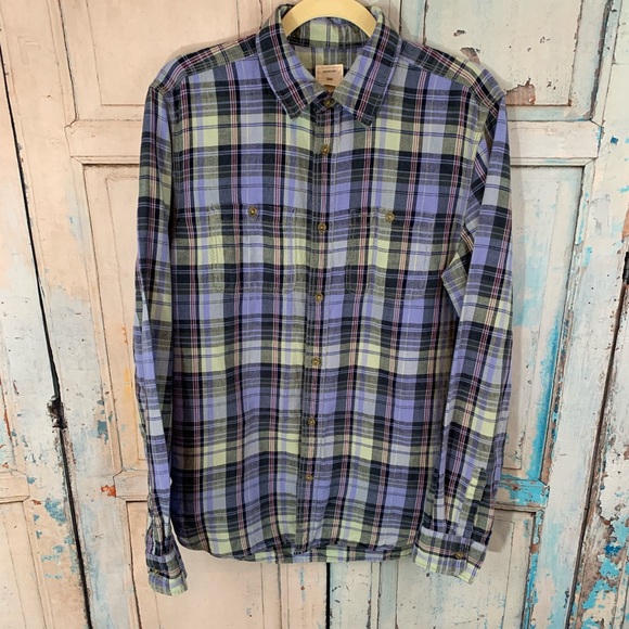 Gap Blue/Green Striped Button Down Shirt Size M - Picture 1 of 6